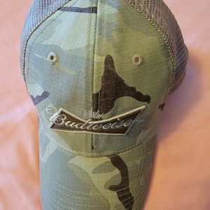 Budweiser camo trucker hat, adjustable